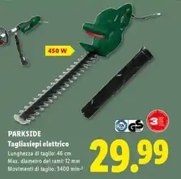 Lidl PARKSIDE Tagliasiepi elettrico offerta