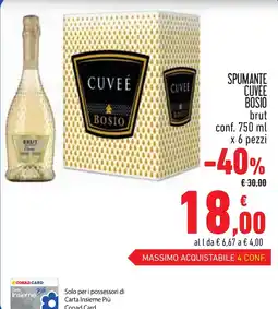 Conad Spumante cuvée bosio brut offerta