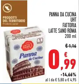 Conad Panna da cucina Fattoria Latte Sano Roma offerta