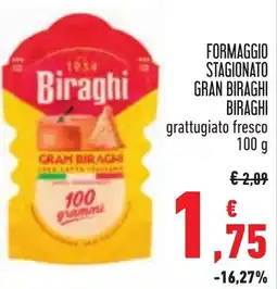 Conad Formaggio stagionato gran biraghi biraghi grattugiato fresco offerta