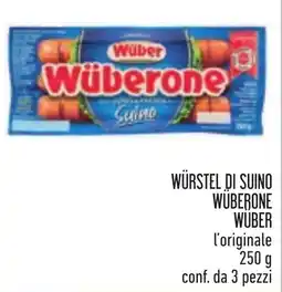Conad Würstel di suino Wüberone Wuber l'originale offerta