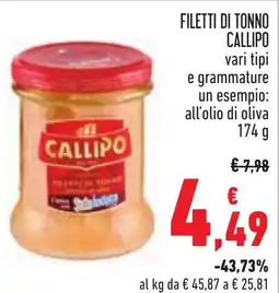 Conad Filetti di tonno Callipo offerta