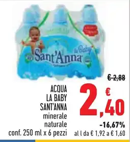 Conad Acqua la baby Sant'Anna minerale naturale offerta