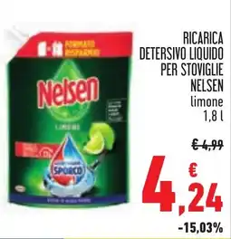 Conad Ricarica detersivo liquido per stoviglie Nelson limone offerta