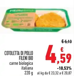 Conad Cotoletta di pollo Fileni Bio offerta