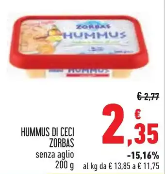 Hummus di ceci Zorbas senza aglio