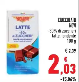 Conad Cioccolato Novi latte offerta