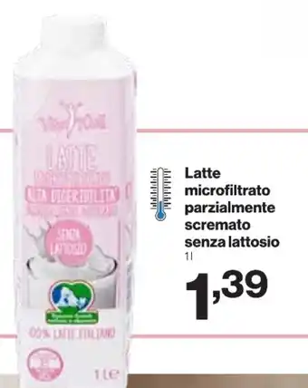 Latte microfiltrato parzialmente scremato senza lattosio