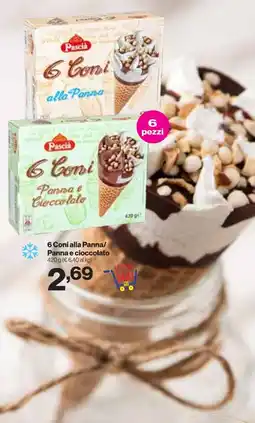 In'S Mercato 6 Coni alla Panna/Panna e cioccolato offerta