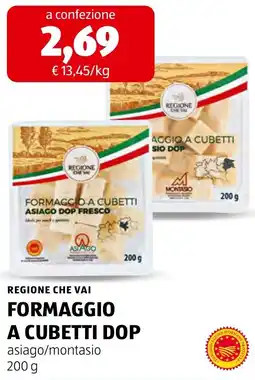ALDI Formaggio a cubetti dop asiago/montasio offerta