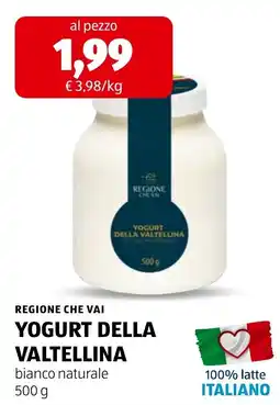 ALDI Yogurt della Valtellina bianco naturale offerta