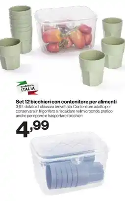 In'S Mercato Set 12 bicchieri con contenitore per alimenti offerta