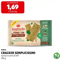 Spazio Conad Doria Cracker Semplicissimi spinaci e semi di Teff offerta