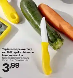 In'S Mercato Tagliere con pelaverdure e coltello spelucchino con lame in ceramica offerta