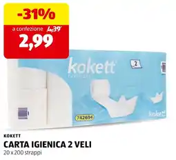 ALDI Carta igienica 2 veli Kokett offerta
