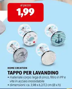 ALDI Home Creation Tappo per lavandino offerta