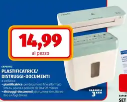ALDI Expertiz plastificatrice/distruggi-documenti offerta