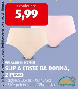 ALDI UP2FASHION WOMEN SLIP A COSTE DA DONNA offerta