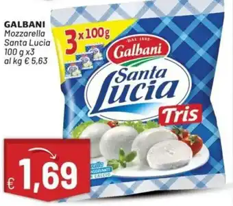 Sisa Galbani Santa Lucia Mozzarella 100g x3 offerta
