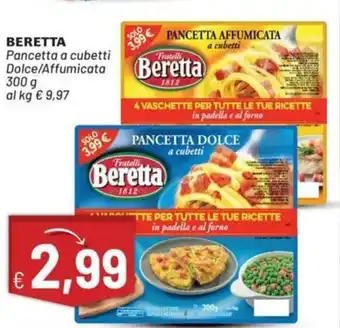 Sisa Beretta Pancetta a cubetti Dolce/Affumicata 300g offerta