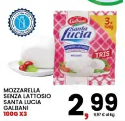 Interspar Mozzarella senza lattosio Santa Lucia Galbani offerta