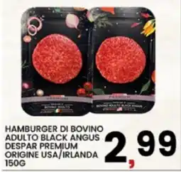 Interspar Hamburger di bovino adulto black angus despar premium offerta