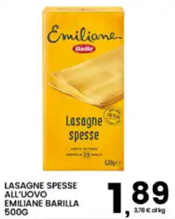 Interspar Lasagne spesse all'uovo emiliane barilla offerta