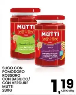 Interspar Sugo con pomodoro rosso con basilico/ con verdure Mutti offerta