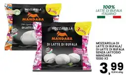 Interspar Mozzarella di latte di bufala senza lattosio Mandara offerta
