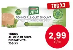 Interspar Tonno all'olio di oliva Despar Vital offerta