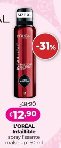 Acqua & Sapone L'ORÉAL Infaillible spray fissante make-up offerta