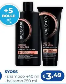 Acqua & Sapone Syoss intense keratin shampoo deep care offerta