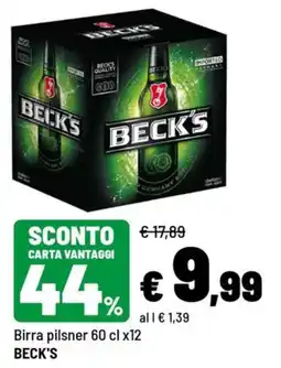 Iper La Grande Birra pilsner BECK'S offerta