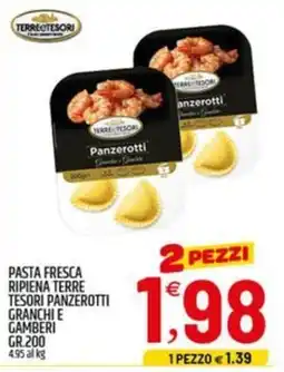 Ard Discount Pasta fresca ripiena terre tesori panzerotti granchi e gamberi offerta