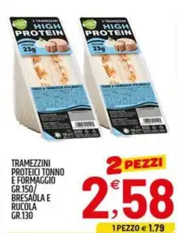Ard Discount Tramezzini proteici tonno e formaggio/ bresaola e rucola offerta