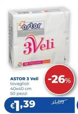 Acqua & Sapone Astor 3 Veli tovaglioli offerta