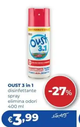 Acqua & Sapone Oust 3 in 1 disinfettante spray offerta