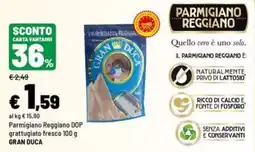 Iper La Grande Parmigiano Reggiano DOP grattugiato fresco GRAN DUCA offerta