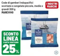 Iper La Grande Code di gamberi Indopacifici scottate e congelate piccole, medie o MARCHI offerta