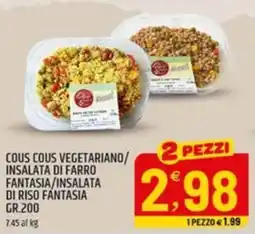 Ard Discount Cous cous vegetariano/insalata di farro fantasia/insalata di riso fantasia offerta