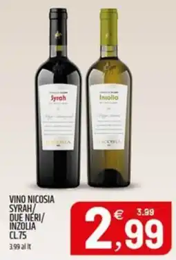 Ard Discount Vino Nicosia Syrah/Due Neri/Inzolia offerta