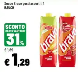 Iper La Grande Succo Bravo gusti assortiti 1 RAUCH offerta