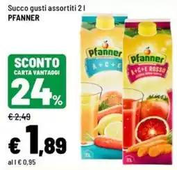Iper La Grande Succo gusti assortiti Pfanner offerta