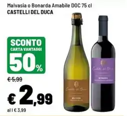 Iper La Grande Malvasia o Bonarda Amabile DOC Castelli del Duca offerta