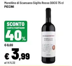 Iper La Grande Morellino di Scansano Sigillo Rosso DOCG PICCINI offerta