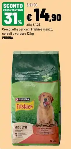Iper La Grande Crocchette per cani Friskies manzo, cereali e verdure offerta