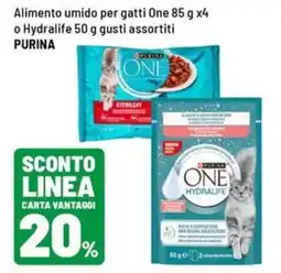 Iper La Grande Purina Alimento umido per gatti One o Hydralife offerta