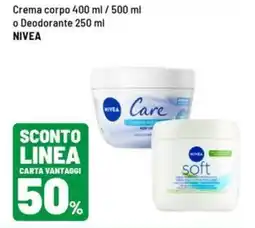 Iper La Grande Crema corpo o deodorante nivea offerta