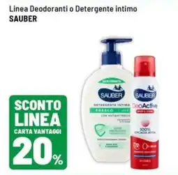Iper La Grande Linea Deodoranti o Detergente intimo SAUBER offerta