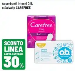 Iper La Grande Assorbenti interni o.b. o salvalip carefree offerta